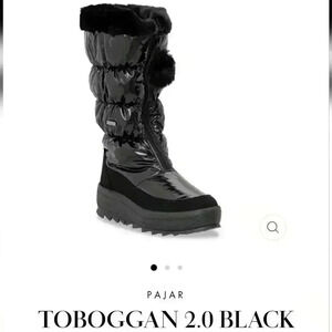 Pajar Black Kids Winter Snow Boots Girls Waterproof Thermal Nylon Size 3